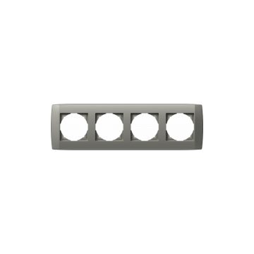 Rama decorativa cvadrupla TEM, Logiq, 4 module, plastic, titan