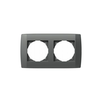 Rama decorativa dubla TEM, Logiq, 2 module, plastic, antracit