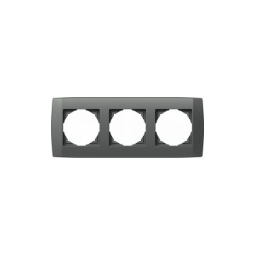 Rama decorativa tripla TEM, Logiq, 3 module, plastic, antracit