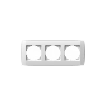 Rama decorativa tripla TEM, Logiq, 3 module, plastic, polar white