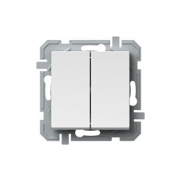 Intrerupator dublu Tem Logiq, alb, 10 A x 250 V