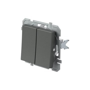 Intrerupator dublu Tem Logiq, antracit, 10 A x 250 V