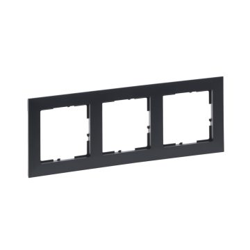 Rama de aparataj Legrand, New Suno, 3 module, PVC, gri inchis
