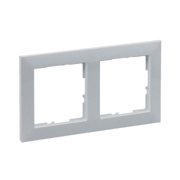 Rama de aparataj Legrand, New Suno, 2 module, PVC, aluminiu