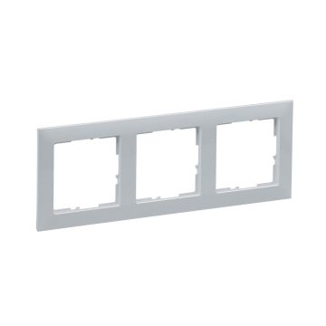 Rama de aparataj Legrand, New Suno, 3 module, PVC, aluminiu