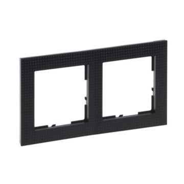 Rama de aparataj Legrand, New Suno, 2 module, PVC, negru cadrilat