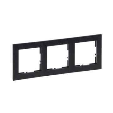 Rama de aparataj Legrand, New Suno, 3 module, PVC, negru cadrilat