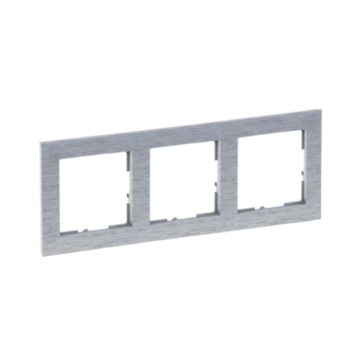 Rama de aparataj Legrand New Suno, 3 module, PVC, aluminiu periat