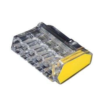 Conector Plug in de trecere Strohm, diametru 2.5 mmp, galben transparent, 5 poli, 10 bucati