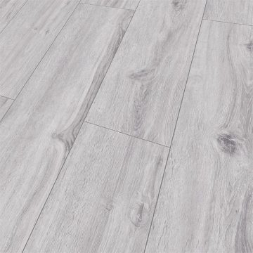 Parchet laminat 8 mm Falquon Wood Arctic Gri Q1026, nuanta deschisa, aspect lucios, gri deschis, clasa de trafic 32, click, 1220 x 193 mm