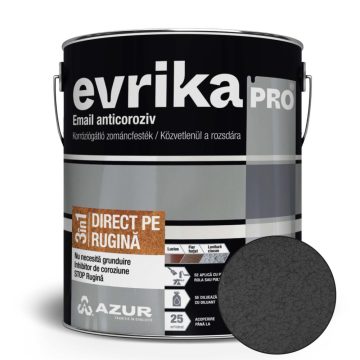 Vopsea alchidica Azur Evrika Pro direct  pe rugina, negru, lovitura de ciocan, 2.5 l