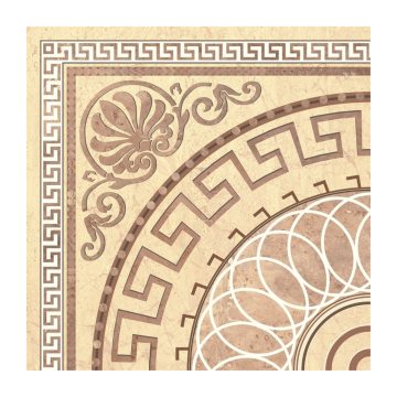 Gresie interior portelanata Orient Beige, glazura semi-lucioasa, model ornament, bej, patrata, 45 x 45 cm