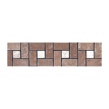 Border travertin, aspect antichizat, AC1, multicolor, 30.5 x 7.5 x 1 cm