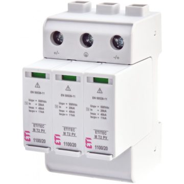 Descarcator supratensiune Eti Etitec M T2 PV, debrosabil fara semnalizare, 1100 V, IP 20