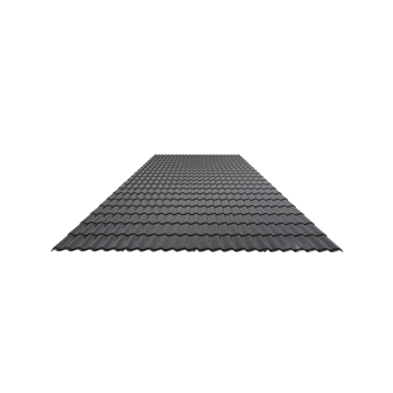 Tigla metalica Ecodach, gri, RAL 7016, finisaj mat structurat, 0.4 mm, 1160 x 1180 mm