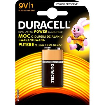 Baterie alcalina, Duracell, Basic 9V, blister 1 bucata