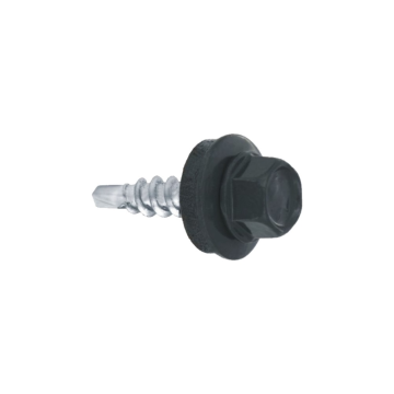 Surub autoforant cu saiba de otel cu cauciuc, 4.8 x 35 mm, culoare gri, 50 bucati