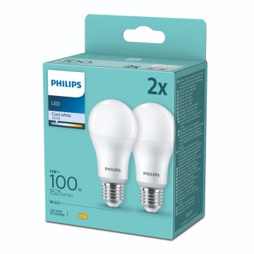 Bec LED Philips, standard, E27, 1521 lm, lumina rece 5000 K