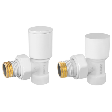 Set robineti tur/retur Ferro ZGB31WH, alama, alb, 1/2 inch
