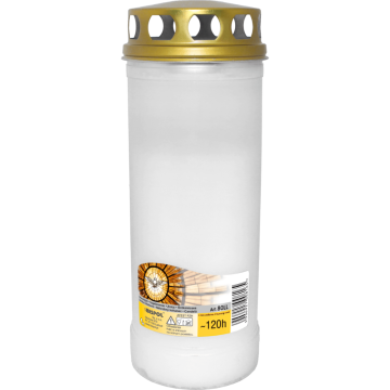Candela cu capac LAC Italia 80 LL, plastic, alb, 120 h