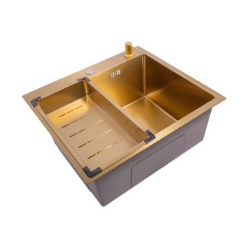 Chiuveta bucatarie Sandonna Handmade HD5550, inox auriu, 1 cuva, 50 x 55 cm