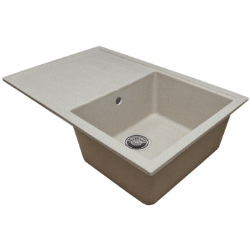 Chiuveta bucatarie Hausberg Elmy SN9035DR, granit-compozit, bej, 1 cuva dreapta, 78 x 50 cm