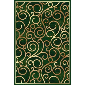 Covor clasic Gold 277/32, polipropilena BCF, verde-bej, 50 x 80 cm