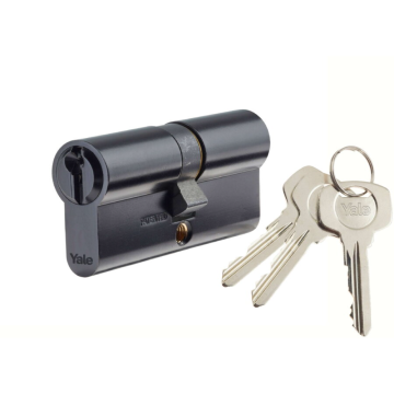 Cilindru YALE 600, negru S, 5 chei frezate, card de securitate, 30 x 30 mm
