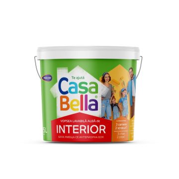 Vopsea lavabila interior Casabella, alb, 15 l