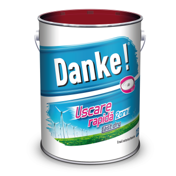 Email Danke uscare rapida, pentru metal, lemn, zidarie, exterior/interior, alb, mat, 4 l