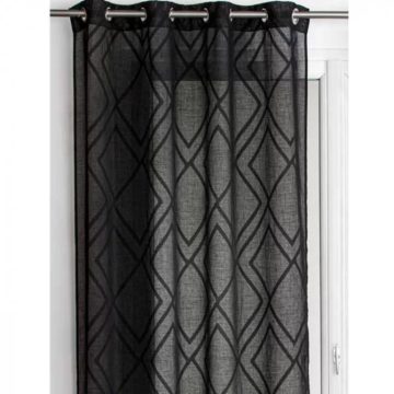 Perdea Bello, poliester, negru, 140 x 260 cm