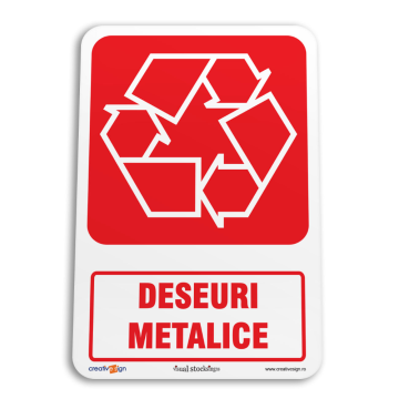 Indicator autocolant Deseuri metalice, PVC, 20 x 15 cm