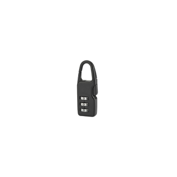 Lacat cu cifru pentru bagaje Thirard Balcani, alama, negru, inaltime toarta 17 mm, dimensiuni 21 mm x 60 mm