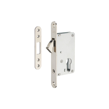 Broasca pentru usa culisanta Thirard Balcani, otel ambutisat, bolt tip carlig, grosime usa max 50 mm