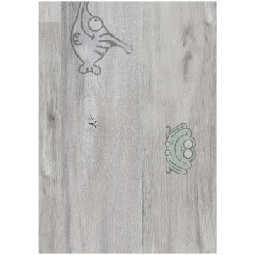Parchet laminat 8 mm Kronotex Dynamic D6406 Smile, nuanta medie, lemn cu imprimeuri animale, clasa de trafic 32, click 5G, 1380 x 193 mm