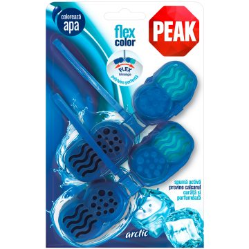 Odorizant toaleta PEAK Flex Activ Arctic, albastru, 2 x 48g