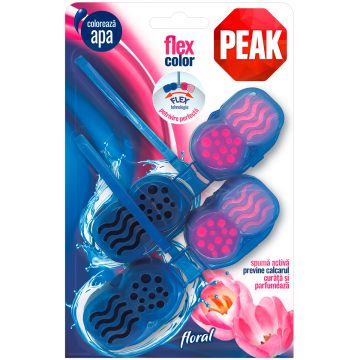 Odorizant toaleta PEAK Flex Color Floral, roz, 2 x 48g