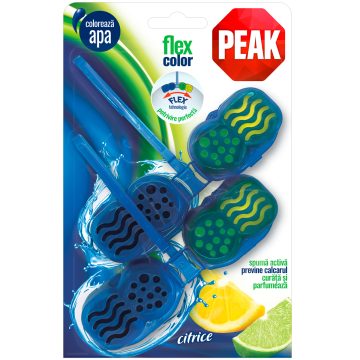 Odorizant toaleta PEAK Flex Color Citrice, galben, 2 x 48g