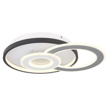 Plafoniera Globo Brienna, metal/acril, LED 36 W, negru/alb, 490 x 360 x 80 mm