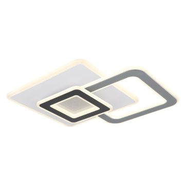 Plafoniera Globo Brienna, metal/acril, LED 36 W, negru/alb, 490 x 450 x 75 mm
