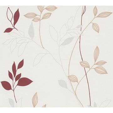 Tapet netesut Avenzio 4 249739,alb/rosu, floral, 10 m x 53 cm