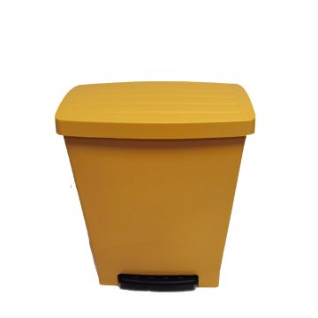 Cos de gunoi cu pedala Romtatay, plastic, portocaliu, 25 l