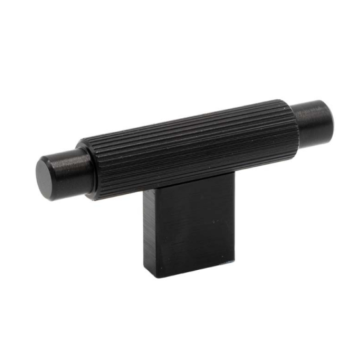 Buton T Arpa, aluminiu, finisaj negru periat, 7 x 3.5 mm