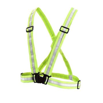 Ham de lucru reflectorizant, 100% polyester, fixare cu catarama, reglabil, galben neon