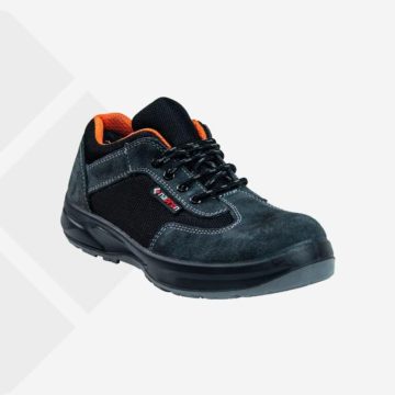 Pantofi de protectie cu bombeu metalic Napron, piele intoarsa si poliester, talpa antiderapanta, antistatica, toate sezoanele, gri, marimea 36