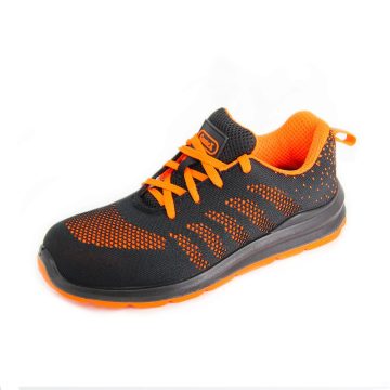 Pantofi de protectie cu bombeu metalic Gantex Petra S1, textil, talpa antiderapanta, antistatica, unisex, primavara-vara, negru si portocaliu, marimea 46