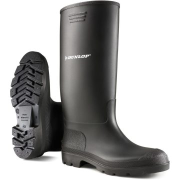 Cizme protectie Dunlop Pricemastor, PVC, talpa antiderapanta, rezistenta la acizi, negru, marimea 42