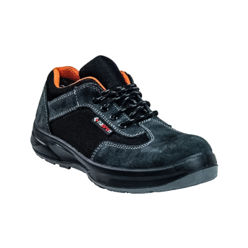 Pantofi de protectie cu bombeu metalic Napron, piele intoarsa si poliester, talpa antiderapanta, antistatica, toate sezoanele, gri, marimea 42