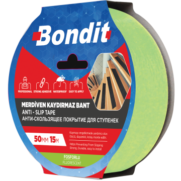 Banda antialunecare reflectorizanta pentru trepte Bondit, 50 mm x 15 m