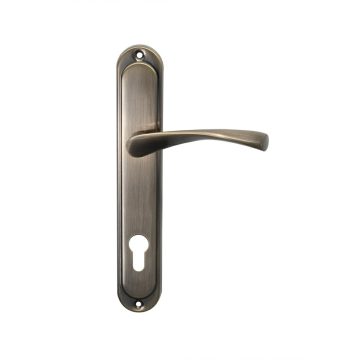 Set manere cu sild usi interior Gato Roma, zamac, finisaj bronz, 90 mm
